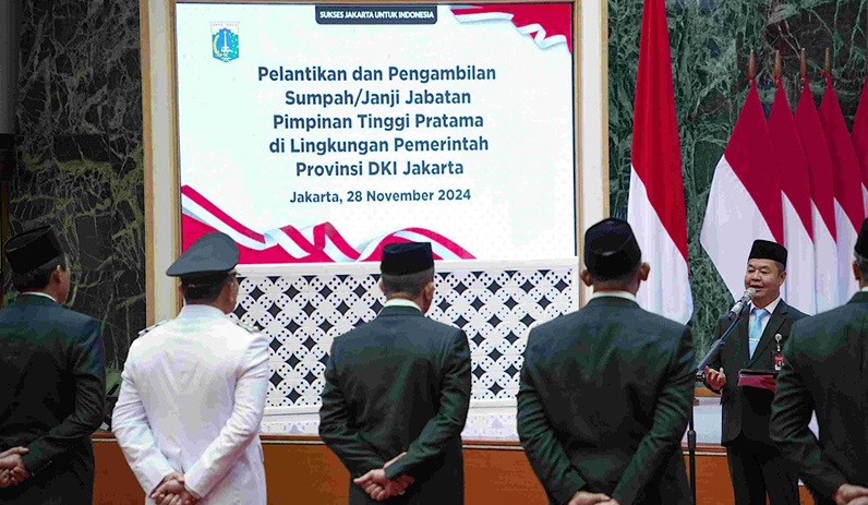 Penjabat (Pj) Gubernur DKI Jakarta, Teguh Setyabudi melantik tujuh pejabat baru. Foto: Pemprov DKI