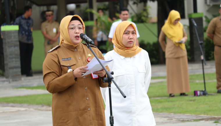 Wakil Bupati Tangerang, Intan Nurul Hikmah Pimpin apel Senin pagi perdana. Foto: Istimewa