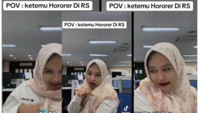 Pegawai BUMN PT Timah viral hina honorer pakai BPJS. Foto: TikTok Dwi Citra Weni