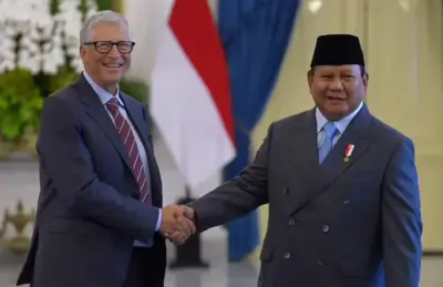Presiden Prabowo Subianto menerima kunjungan pendiri Gates Foundation, Bill Gates, di Istana Merdeka, Jakarta, pada Rabu, 7 Mei 2025. Sumber Foto: Sekretariat Negara